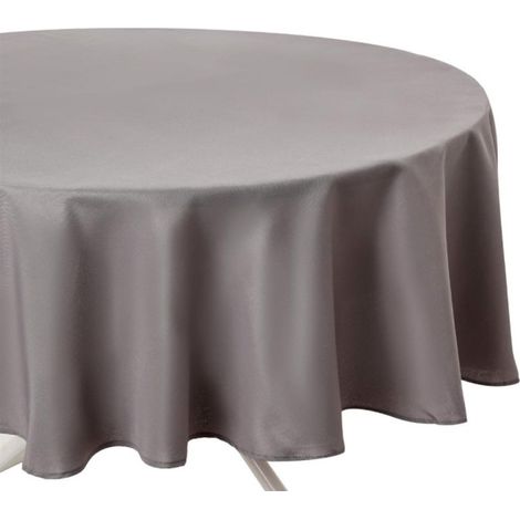 Nappe Antitache Ronde "Unie" 180cm Gris (1/5)