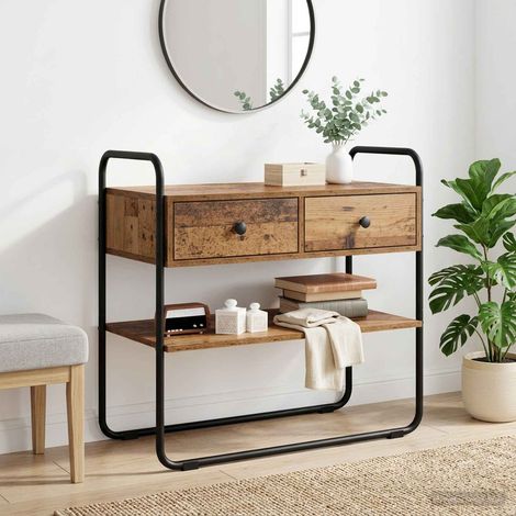 vidaXL Tavolo consolle Legno antico 100 x 40 x 75 cm (1/5)