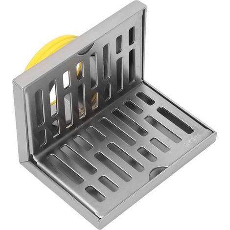 Eckablauf – L-förmiger Ablauf – Bad/Küche – Edelstahl SUS304 – 5,9 cm Rohrdurchmesser – Silber (1/5)