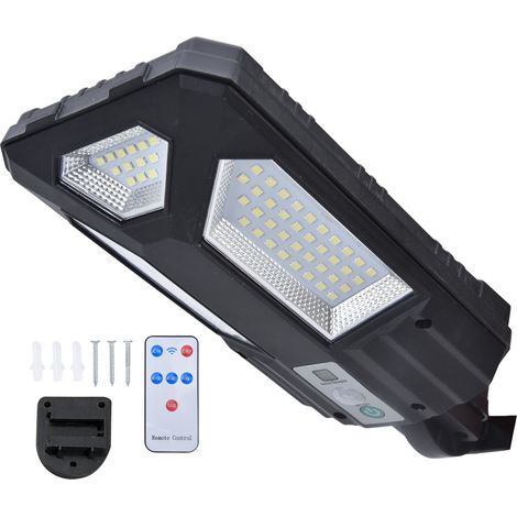 Jeffergarden 87LED lumière solaire jardin lumière détecteur de mouvement lampadaire IP65 étanche applique murale extérieure avec télécommande pour cour (1/4)
