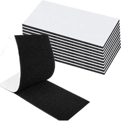 Selbstklebende Klettverschlüsse (10 Stück),extra starkes schwarzes selbstklebendes Klettband,5 10 cm (1/5)
