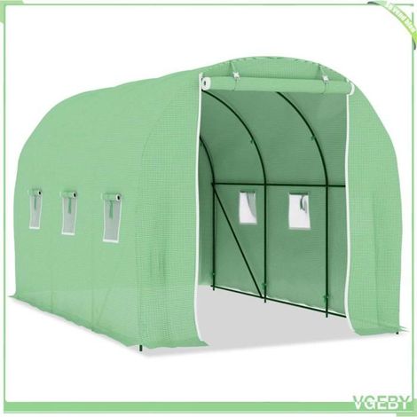 Serre - FAFEICY - 48164 - 3,43x2x2 m (6,86 m²) - Tissu PE 140 g/m² - Cadre acier galvanisé (1/5)