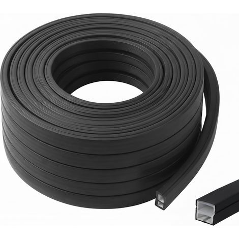 Profilé LED en silicone noir 6 m - Barre flexible et canal diffuseur - 12 x 12 mm - Pour panneaux acoustiques de 5 à 8 mm - Bande LED étanche - Canal LED pour plafond, armoire, bar, panneaux (1/5)