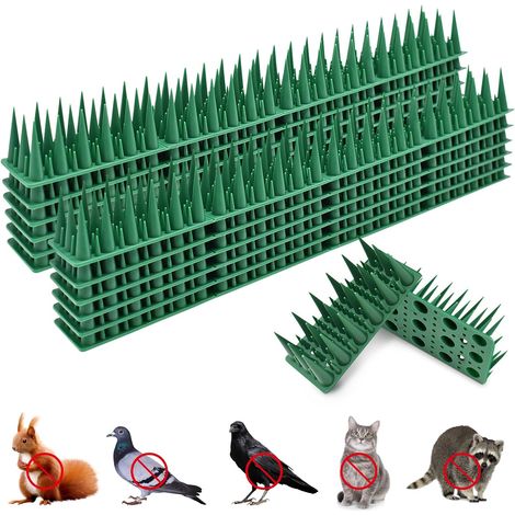 12 Pièces Pic Anti Pigeon 4,8 Mètres, Pique Anti-Oiseaux pour Effrayer Repulsif Corbeaux Moineaux Chats, Respectueux des Animaux pour Balcons Toit Fenêtre Jardin Barrières, Vert (1/5)