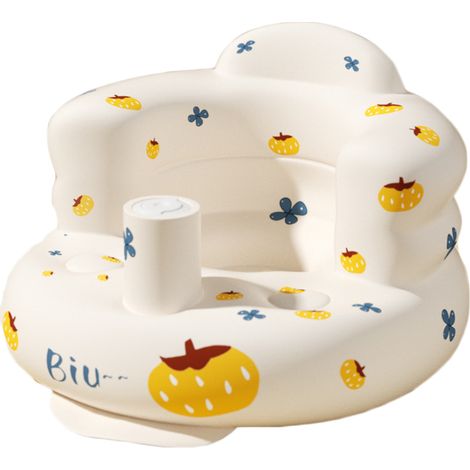 Siège gonflable pour bébé PVC portable dessin animé mignon siège d'apprentissage assis bain fleur citrouille (1/5)
