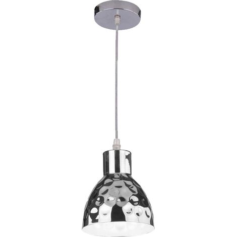 Retro Design Hänge Lampe Hammerschlag Pendel Leuchte Wohn Zimmer Beleuchtung chrom V-TAC 3712