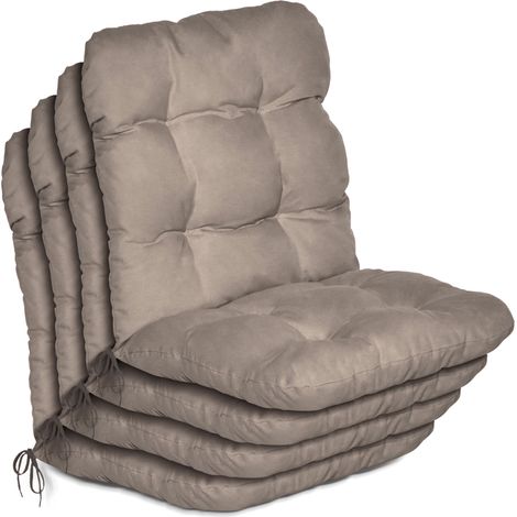 Lot de 4 coussins d'appui pour fauteuils à dossier bas « Flair NL », 100 x 50 x 8 cm, taupe