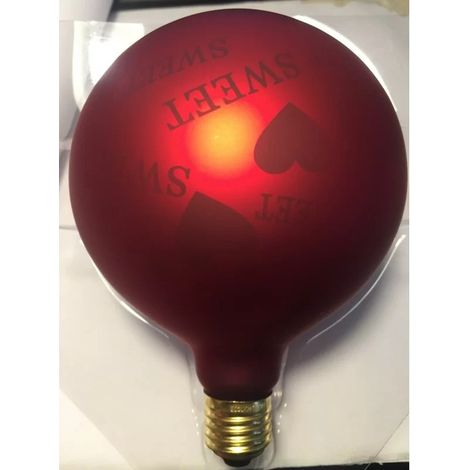 Ecolicht 30125130002 Lampadina LED E27 0,5W G125 360° - Decorativa "Sweet Red"