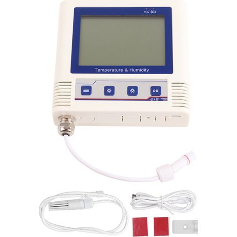 Enregistreur de données température et humidité avec écran LCD, capteur externe USB, haute précision, alarme sonore, idéal pour surveillance environnementale (1/5)