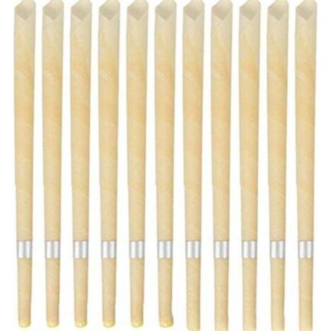 BUNTHAUS Bougies d'oreille en cire d'abeille Lot de 12 pièces Longueur 22cm Aide à éliminer le cérumen naturellement (1/5)