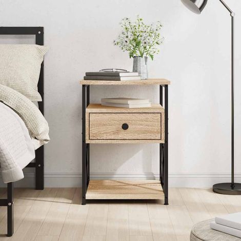 vidaXL Bedside Cabinet Sonoma Oak 40x42x55 cm Engineered Wood (1/5)