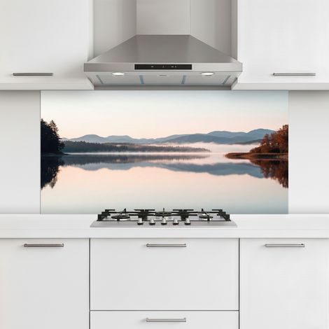 CRÉDENCE CUISINE Eau - Arbres - Couche de brouillard 120x60 cm (1/5)