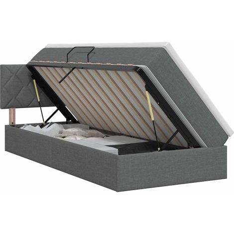 Maison Exclusive - Letto con contenitore e materasso Grigio Scuro 90 x 200 cm (1/5)
