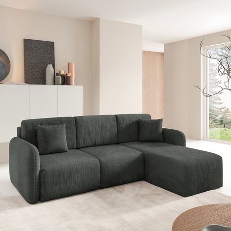 3-Sitzer-Wende-Ecksofa mit Bettkasten Dora Dunkelgrau (1/5)