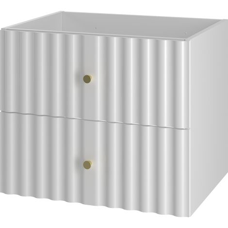 Meuble de salle de bain sous vasque suspendu AQUA blanc 60 cm façades rainurées