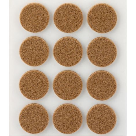Fieltro Troquelado Circular Lana Acrílica Ø22x3mm Marrón Adhesivo Inofix (1/2)