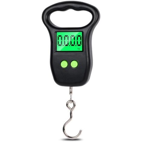Digitale Hängewaage 50 kg, Gepäckwaage, analog, mit Haken, hochpräzise Angelwaage mit LCD-Display und Ein-Knopf-Tarafunktion, Gepäckwaage, tragbar (1/5)