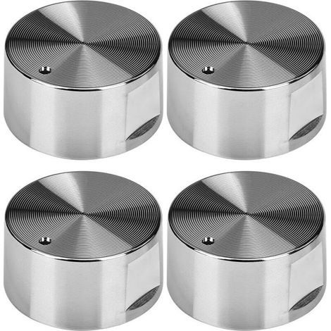 Boutons de gazinière - PZCC - Universel 6 mm - Métal gris - Prise texturée - Installation sans outil (1/5)