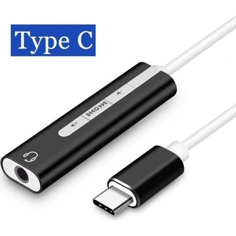 2 en 1 USB carte son externe USB C - USB 3.0 à 3.5mm Jack Audio Microphone adaptateur casque pour Macbook PC ordinateur [2091EF0] (1/4)