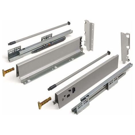 Schubladensystem Modern Box Zargenhöhe 199 mm Nennlänge 350 mm Soft-Close grau (1/4)