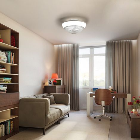 Ventilatore da soffitto con luce LED 38 cm ABS OKMYHOME (1/5)