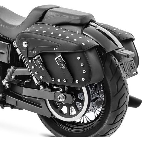 Sacoches cavalières laterales pour Moto Custom et Retro Craftride VH6 noir