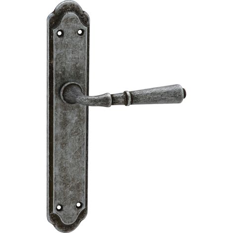 Manilla puerta zamak negro envejecido placa ovalada rústica 508 (1/5)