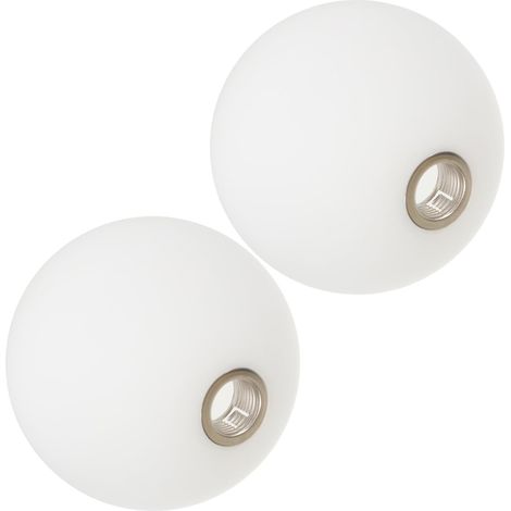 Abat-jour en Verre Blanc Forme Globe pour Lustre G9 Lot de 2 (1/5)