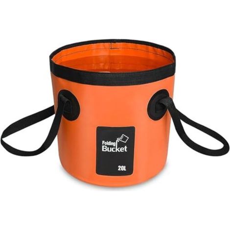 Secchio pieghevole, secchio pieghevole multifunzionale, secchio da campeggio per viaggi ed escursioni, bacinella pieghevole, ciotola pieghevole per esterni, arancione, 20 L (1/5)