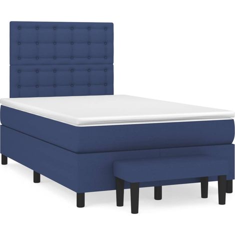 Maison Exclusive - Giroletto a Molle con Materasso Blu 120x190 cm in Tessuto