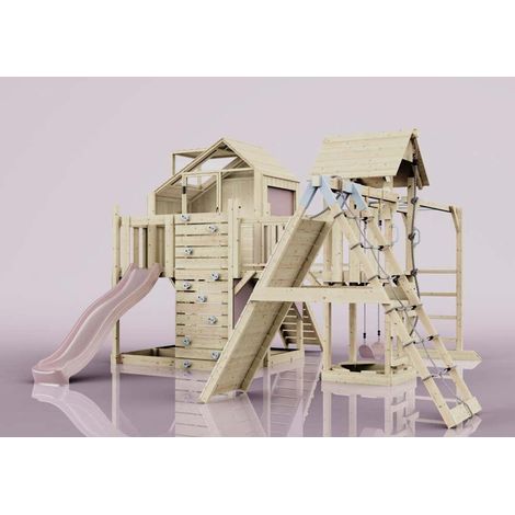 Polarplay Spielturm Bo aus Holz in RosaKinderschaukel (1/4)