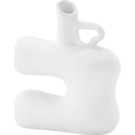 Vase Design en Céramique "Dity" 19cm Blanc (1/5)