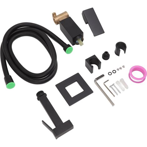 Système de douche en laiton style européen encastré, douchette simple, accessoires de salle de bain noirs (1/5)