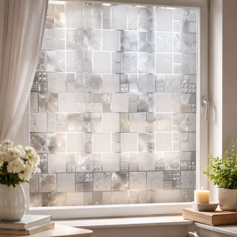 Pellicola Adesiva Vetri Privacy 45x200 cm Decorativa per Finestre e Porte 10111
