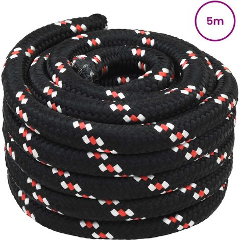 Corde de bateau en polypropylène cordage nautique et camping noir et rouge 3 mm x 5 m (1/5)