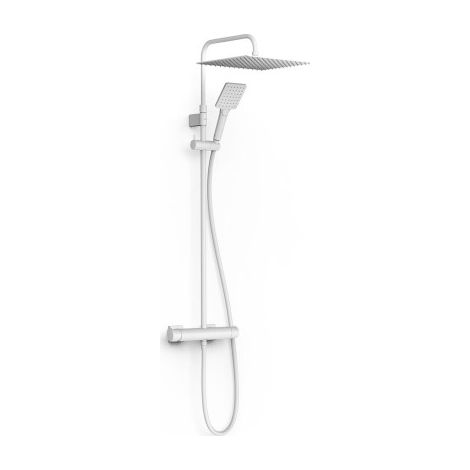 Ensemble mitigeur mural 2 voies pour douche Project Blanc mat - TRES 22119101BM