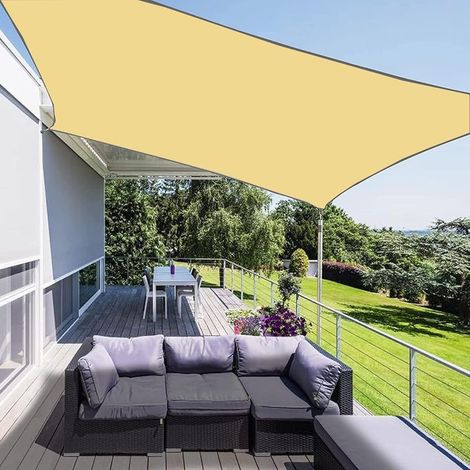 Parasol Voile, 3x2 m Toile Ombrage Protection Pour Terrasse Extérieur, Voile d'Ombrage Imperméable Rectangulaire Auvent Protection Des Rayons Extérieur Terrass Balcon (1/5)