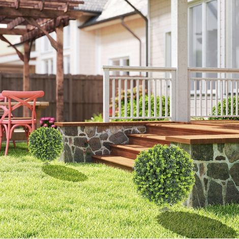 Planta artificial boj bola set de 2 40 cm verde OKMYHOME (1/5)