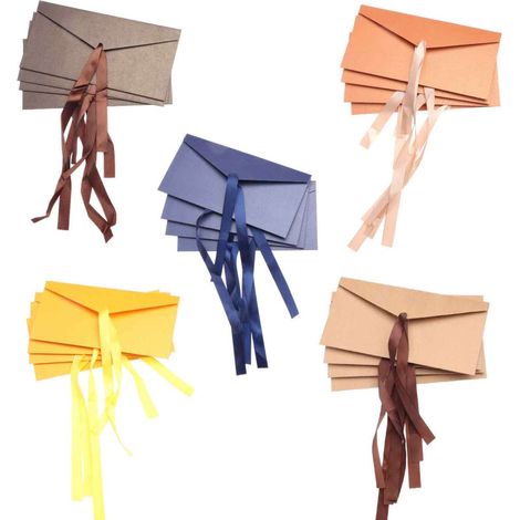 Enveloppe Kraft - Papier Enveloppe avec Ruban - Pour Cartes Cadeaux et Occasions Spéciales - 20 Pièces (1/5)