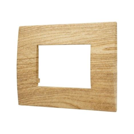 Plaque plastique ETTROIT 3P couleur bois foncé série Venus compatible avec Vimar Arke VA83305