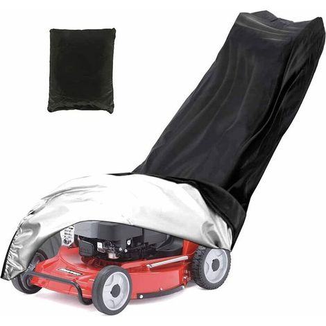Housse pour tondeuse à gazon étanche anti poussière et UV en 190T avec cordon de serrage sac rangement extérieu 188 x 99 x 63,5 cm 63,5 cm (1/4)