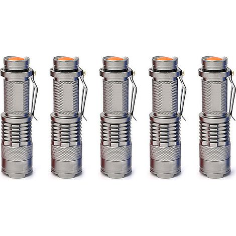 5 Mini lampe torche télescopique rechargeable, pour LED Rechargeable , argent (1/5)