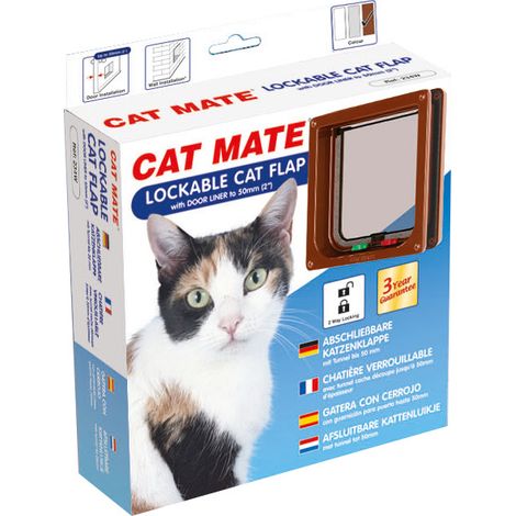 K&F CAT MATE 234B PUERTA GATO CIERRE MAGNÉTICO MARRÓN 192 X 200MM