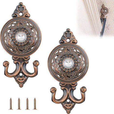 2-teiliges Set Retro-Gardinenhaken mit Metallquasten, Gardinenstange für Vintage-Gardinendekoration und Zubehör (1/5)