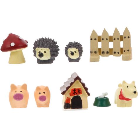 9-teiliges Set Miniatur-Tierfiguren für die Mikro-Gartengestaltung-M (1/3)