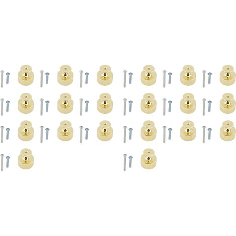 Boutons tiroir aluminium ronds modernes – Poignées placard cuisine avec vis or 20 pack, quincaillerie (1/4)