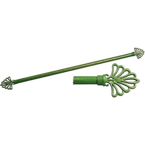 Stanghette Tende Verde-Oro Fe.Battuto Ventaglio Cm. 60/80 Cf.10Pz