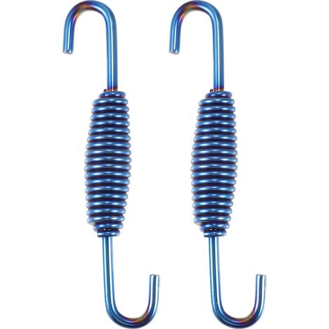 Ressort D'Échappement Universel Bleu 2pcs Acier Inoxydable Acier Inoxydable 304, Longueur 68mm (2.68"), Diamètre 11mm, Pour Scooter ATV Quad, Crochet Pivotant