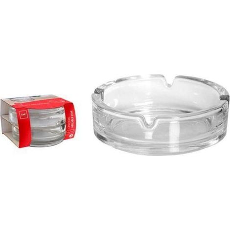 cok cenicero redondo apilable cristal transparente star 107 mm - caja 2 unidades