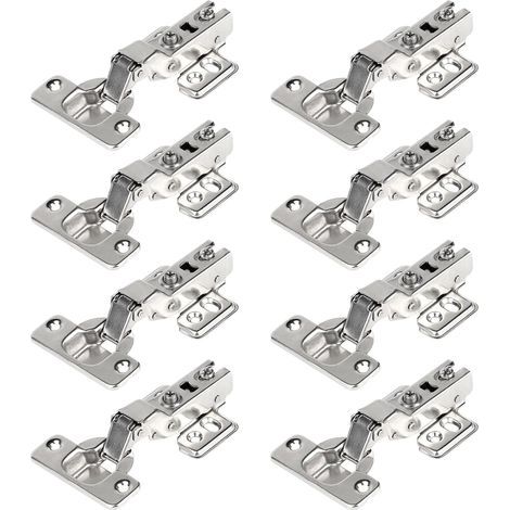 110-Grad-Scharniere mit vollständiger Überlappung, 35 mm, Soft-Close-Scharniere mit hydraulischem Dämpfer, selbstschließendes Scharnier für Küchentürschränke, 8 Stück